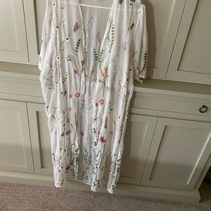 Beautiful sheer, embroidered bathing suit cover/up Size S/M.  NEVER WORN!!